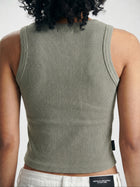 Women's Ribbed Cropped Tank Top in Shadow - BROOKLYN INDUSTRIES