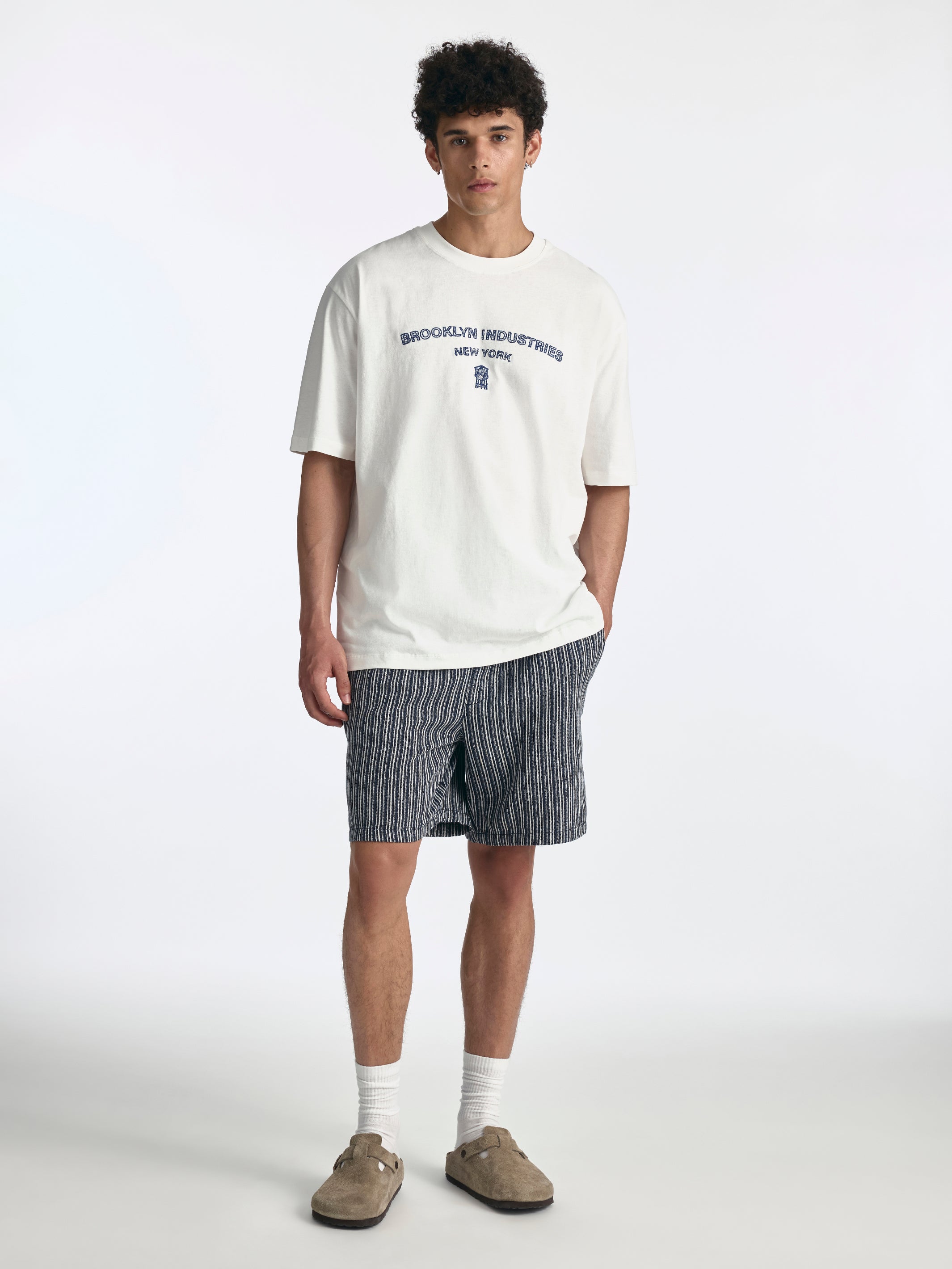 Men's Logo T-Shirt in Antique White - BROOKLYN INDUSTRIES