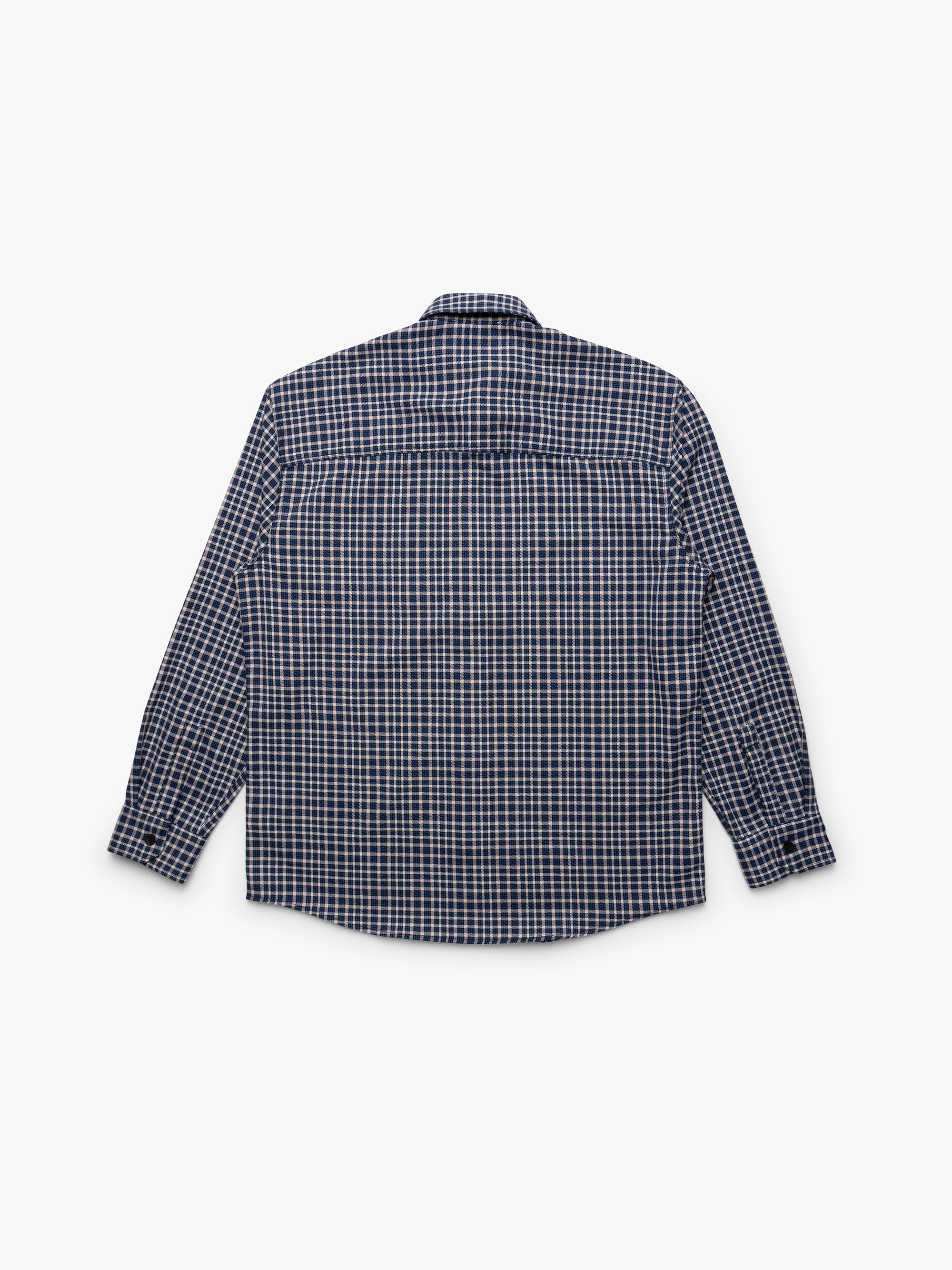 Men's Brooklyn Long Sleeve Plaid Shirt in Navy Check - BROOKLYN INDUSTRIES