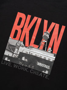 Men's City Printed Crew Neck Sweatshirt In Black - BROOKLYN INDUSTRIES