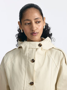 Women's Short Utility Cinch Jacket in Bone White - BROOKLYN INDUSTRIES
