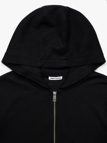 Women's Cropped Zip-Up Hoodie in Black - BROOKLYN INDUSTRIES