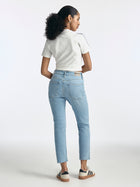 Court High Rise Cropped Straight Leg Jeans in Bleached Denim - BROOKLYN INDUSTRIES