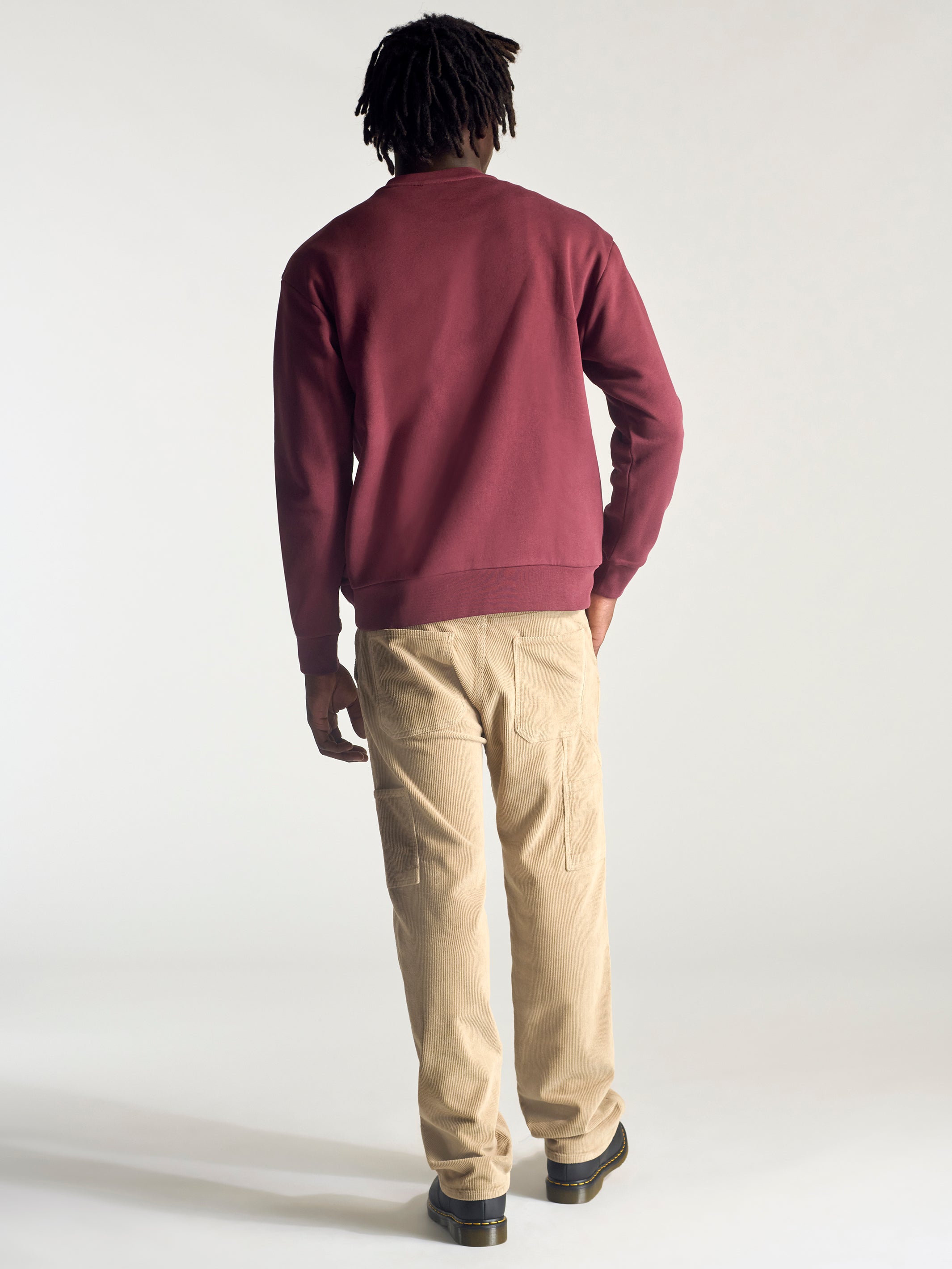 Men's Hoyt Crew Neck Sweatshirt In Brick - BROOKLYN INDUSTRIES