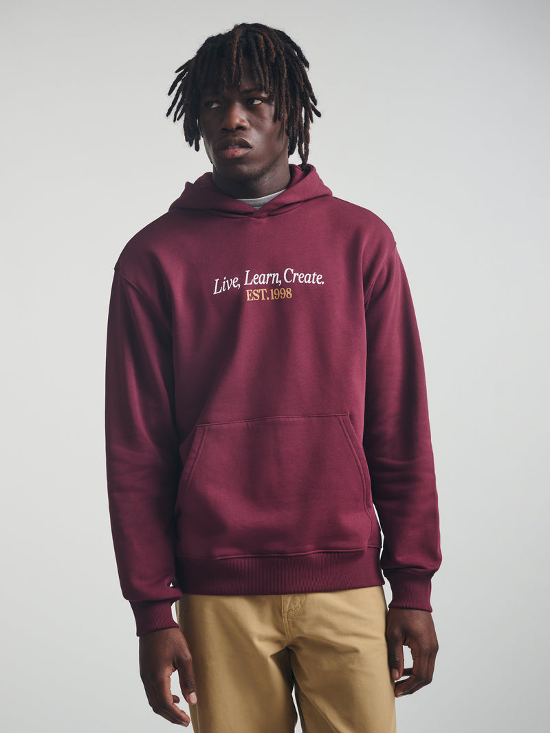 Men's Live Work Create Sweatshirt In Windsor Wine