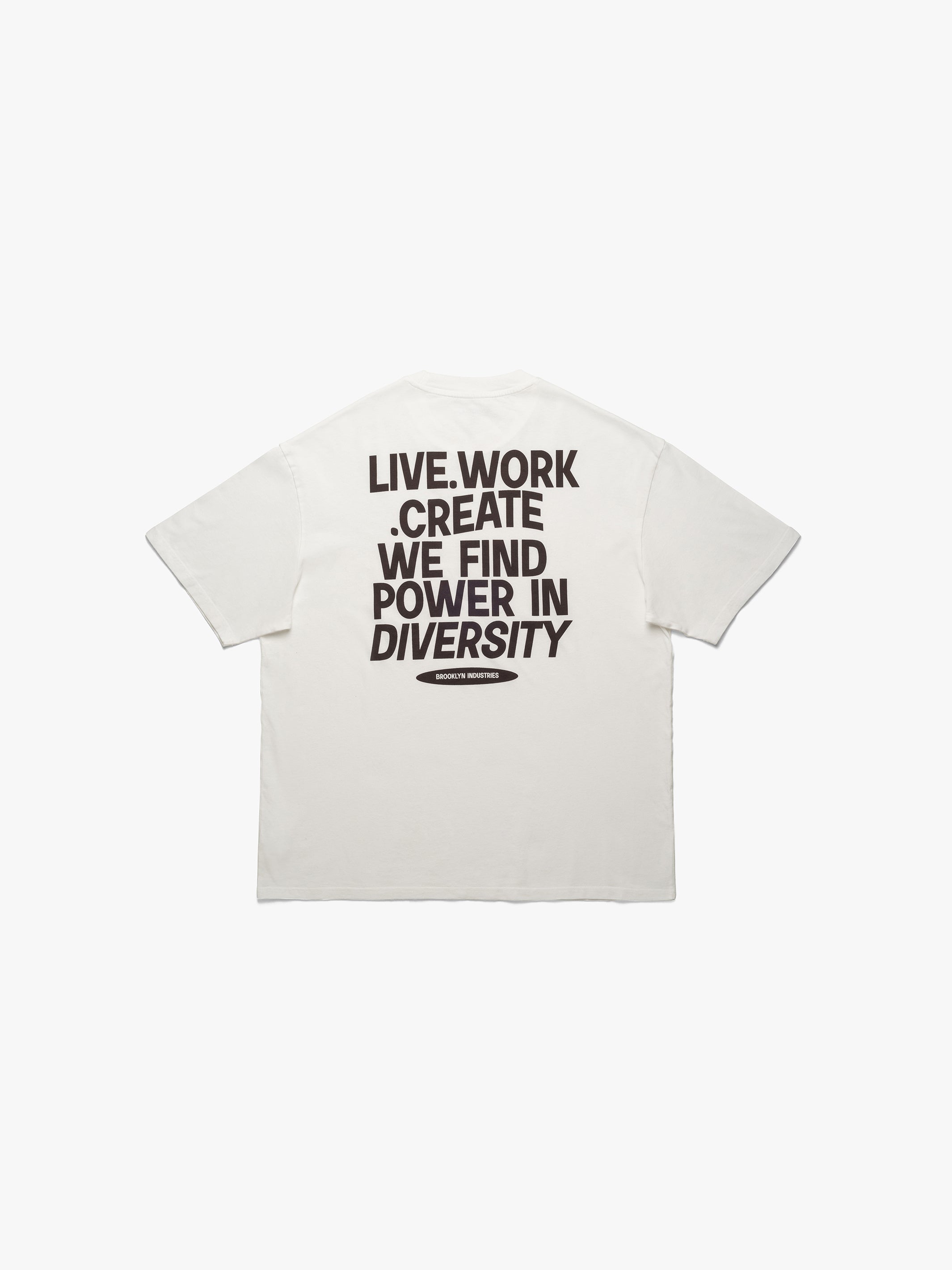 Men's Live Work Create T-Shirt In Antique White - BROOKLYN INDUSTRIES