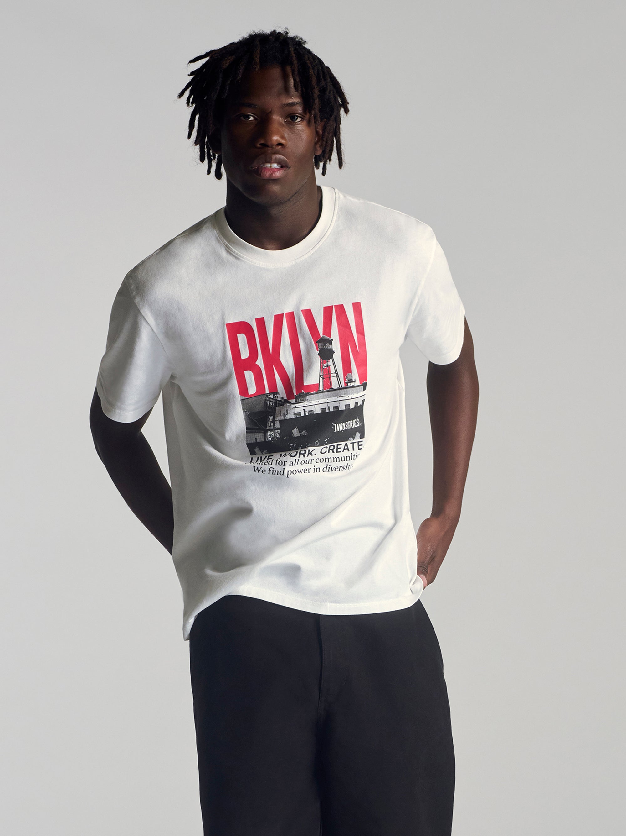 Men's City Printed T-Shirt In Antique White - BROOKLYN INDUSTRIES