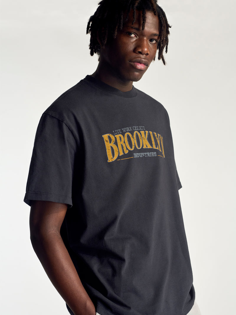 Men's Brooklyn Vintage T-Shirt In Black - BROOKLYN INDUSTRIES