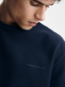 Men's Pique Logo T-Shirt in Black Iris - BROOKLYN INDUSTRIES