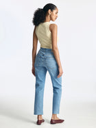 Meadow High Rise Boyfriend Jeans in Mid Ripped Denim - BROOKLYN INDUSTRIES