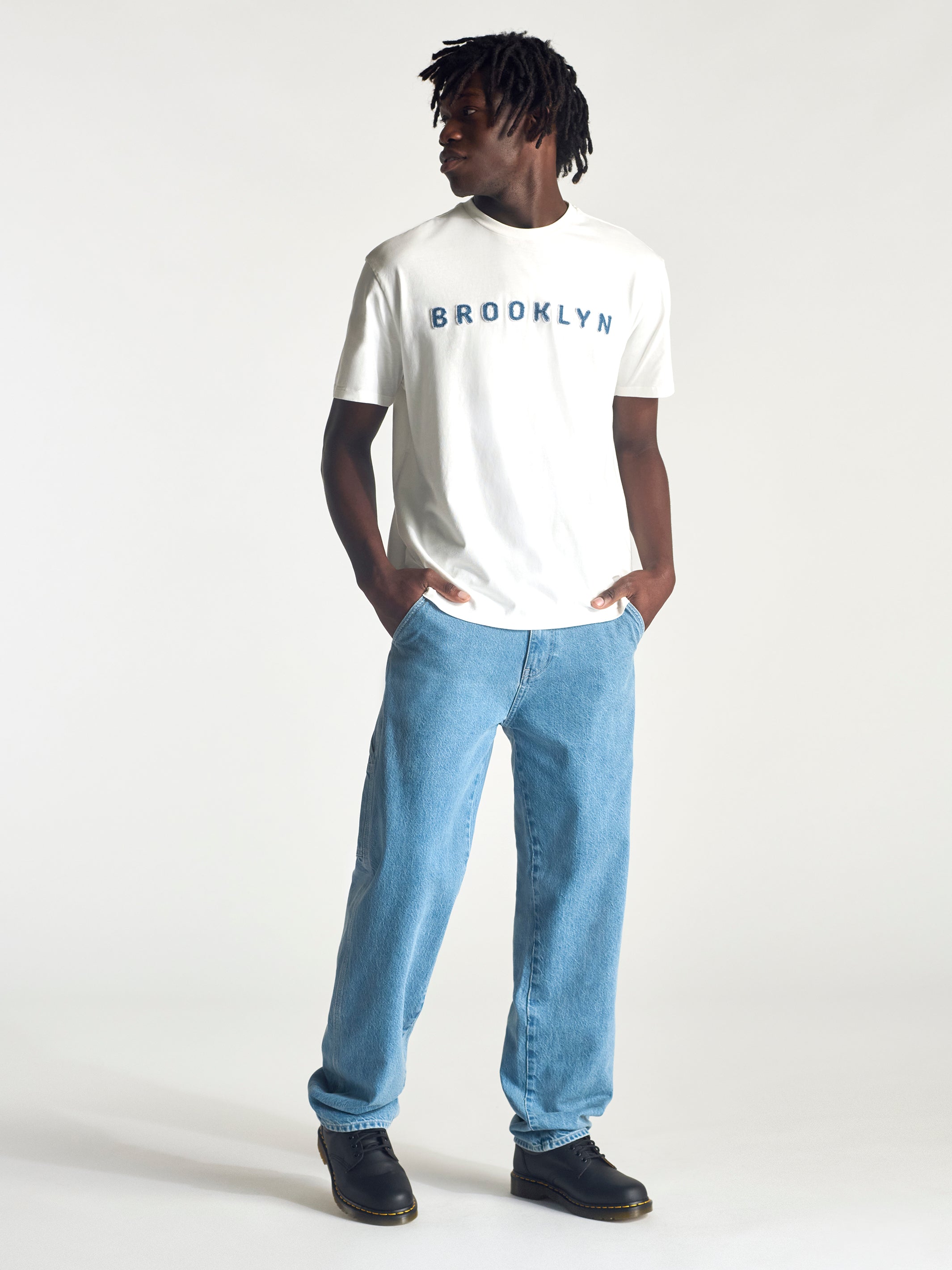 Men's Brooklyn T-Shirt In Antique White - BROOKLYN INDUSTRIES