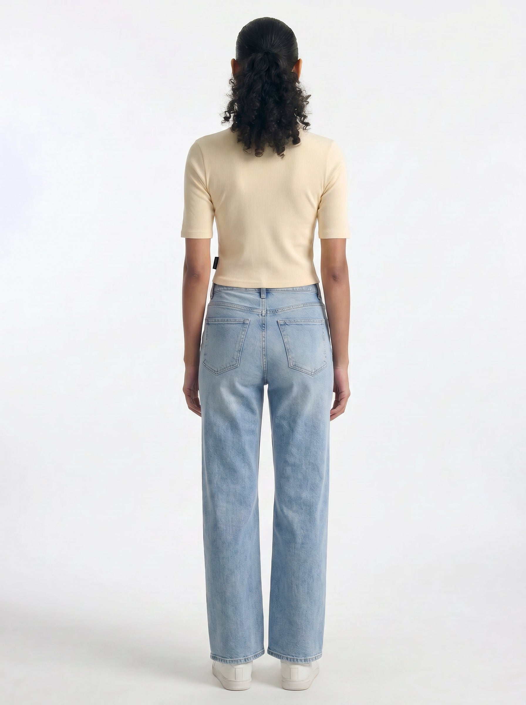 Women's Ribbed Henley T-Shirt in Transparent Yellow - BROOKLYN INDUSTRIES