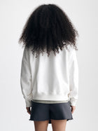 Women's Oversized Brooklyn Half Zip Sweatshirt in Antique White - BROOKLYN INDUSTRIES
