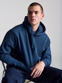 Men's Montrose Hooded Sweatshirt In Dark Denim - BROOKLYN INDUSTRIES