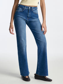 Park High Rise Wide Leg Jeans in Dark Brushed Denim - BROOKLYN INDUSTRIES