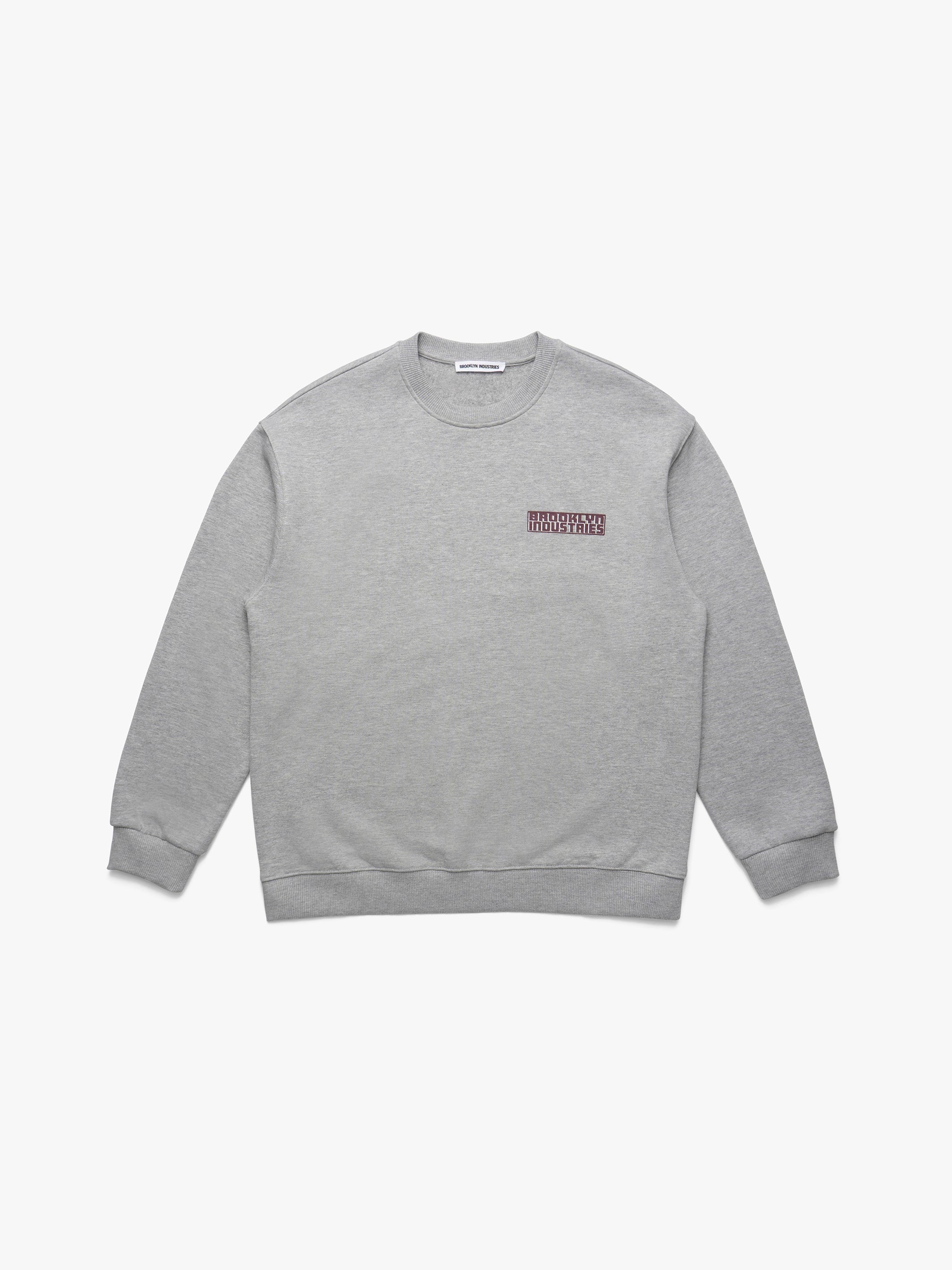 Men's 1998 Sweatshirt in Mid Grey Melange - BROOKLYN INDUSTRIES