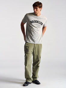 Men's Brooklyn T-Shirt In Grey Melange - BROOKLYN INDUSTRIES