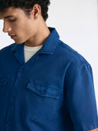 Men's Short Sleeve Shirt in Navy Peony - BROOKLYN INDUSTRIES