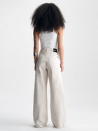 Women's Morgan Wide Leg Jeans in Light Cream Colored Denim - BROOKLYN INDUSTRIES
