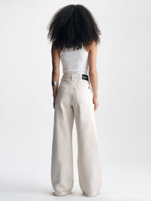 Women's Morgan Wide Leg Jeans in Light Cream Colored Denim - BROOKLYN INDUSTRIES