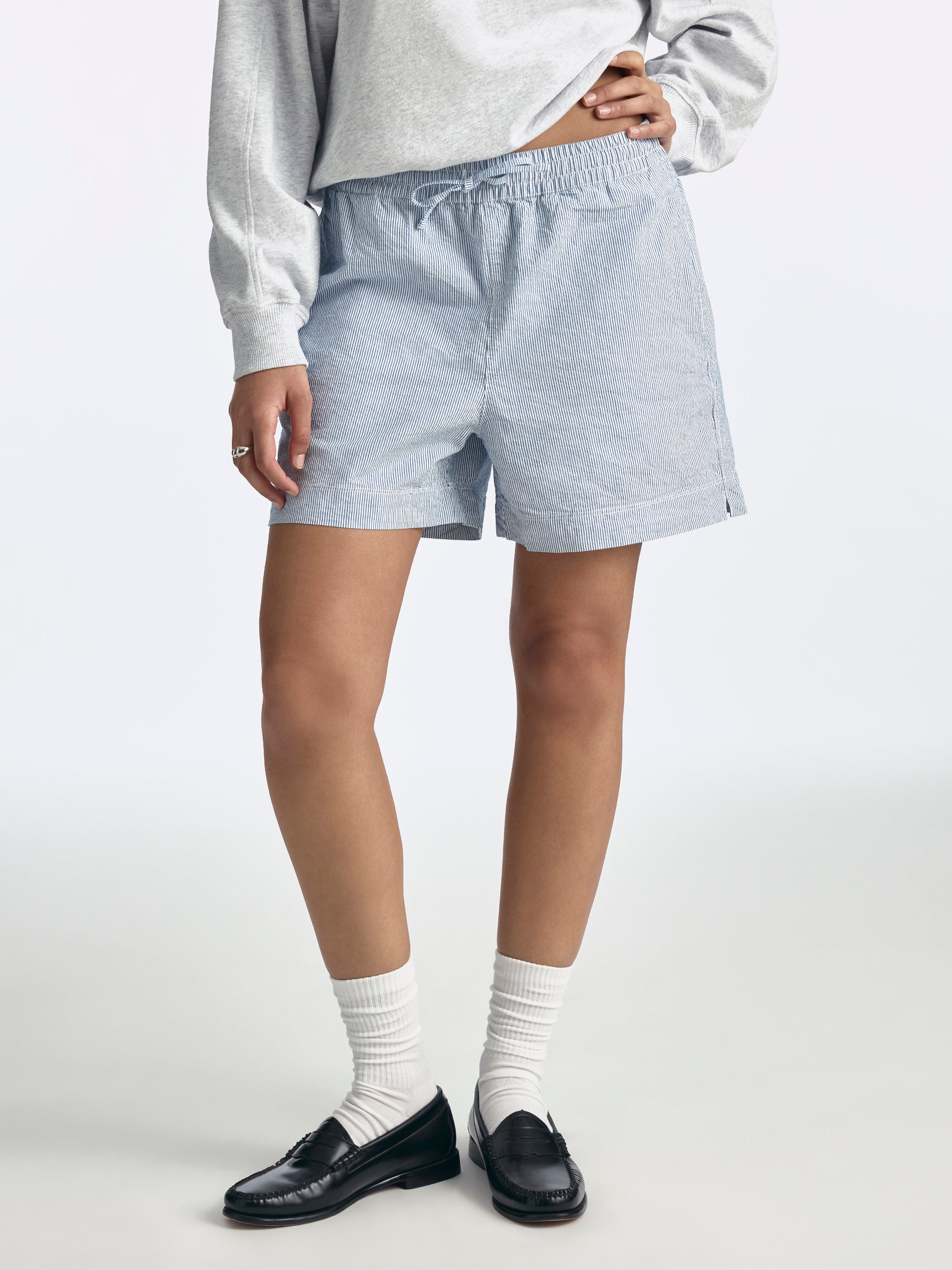 Women's Drawstring Striped Shorts - BROOKLYN INDUSTRIES