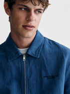Men's Linen Utility Overshirt in Navy Peony - BROOKLYN INDUSTRIES