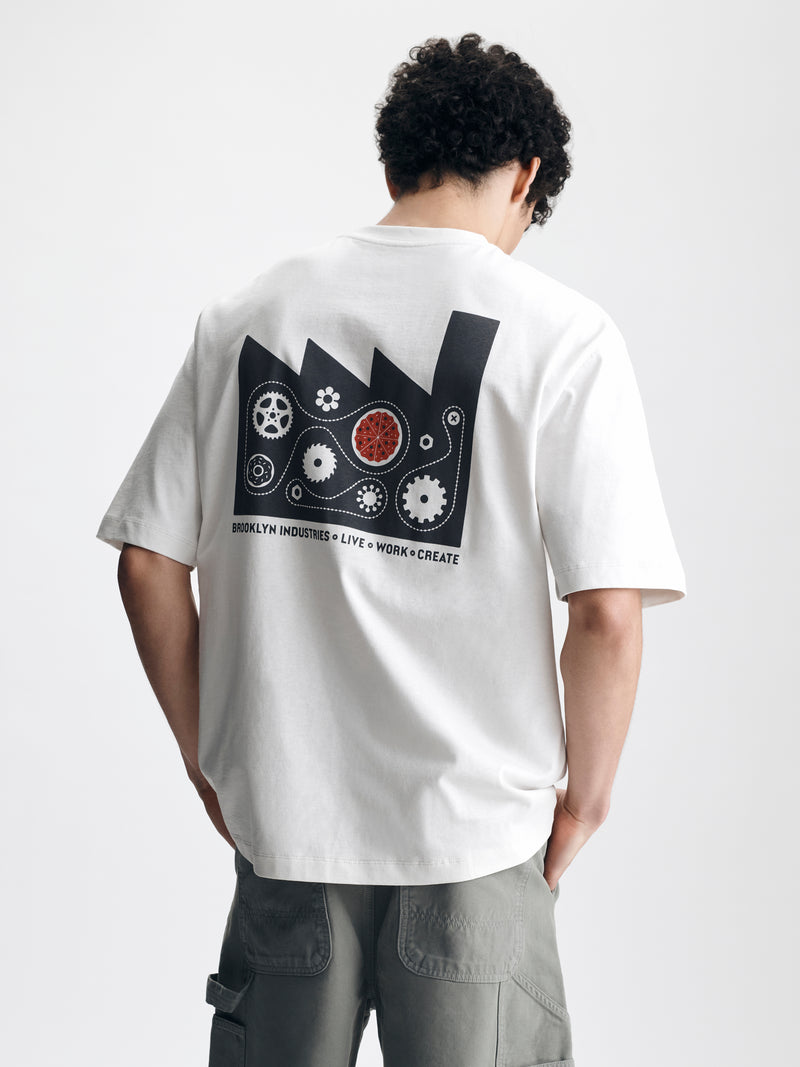 Men's Brooklyn Factory T-Shirt in White Onyx - BROOKLYN INDUSTRIES