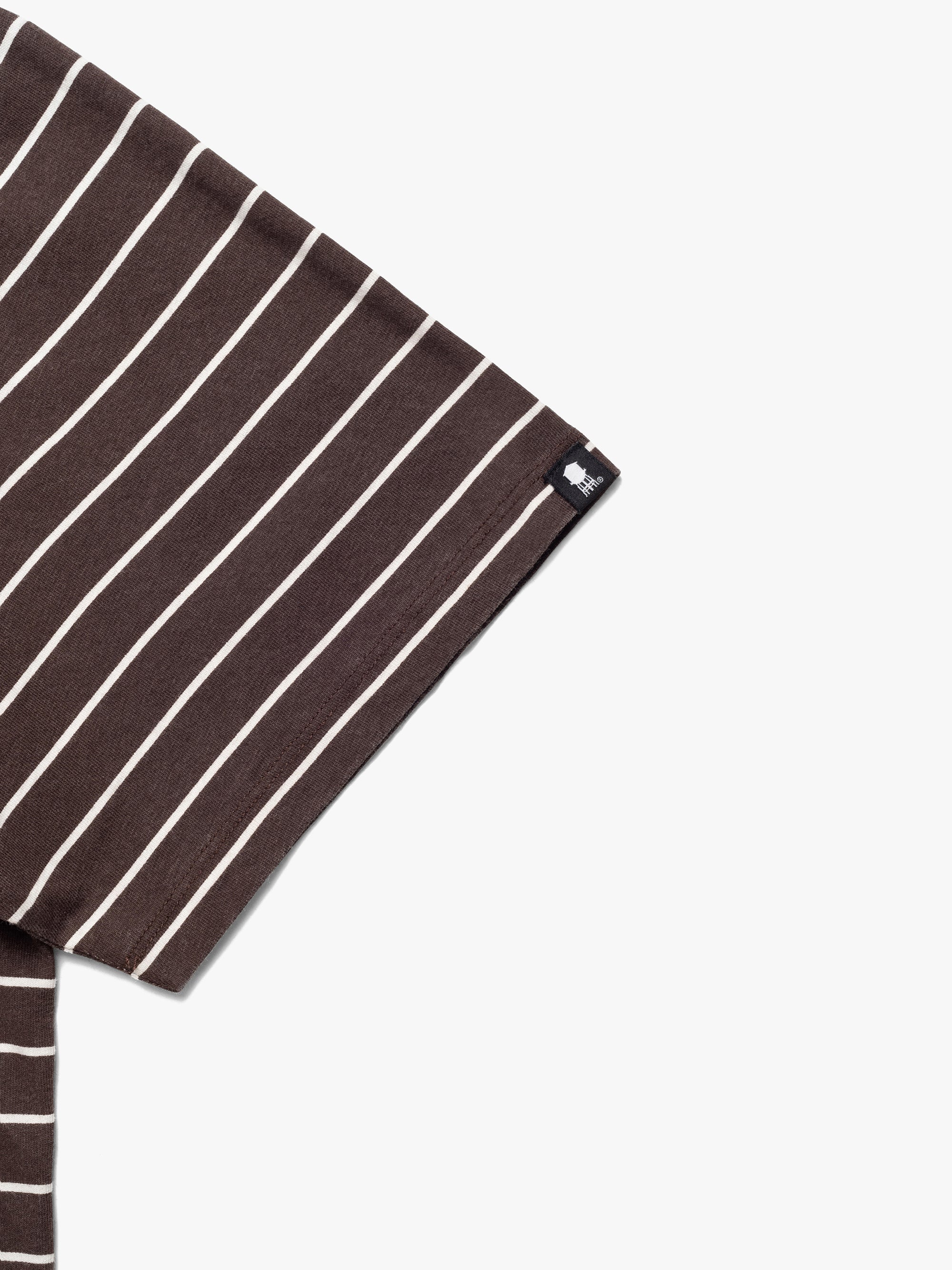 Men's Crew Neck Stripe T-Shirt In Coffee Bean - BROOKLYN INDUSTRIES