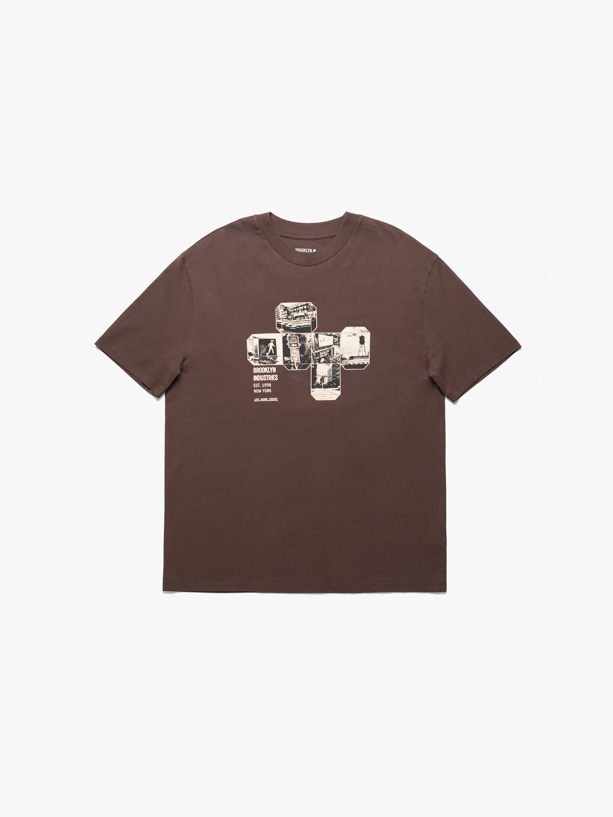 Men's City Printed T-Shirt In Coffee Bean - BROOKLYN INDUSTRIES