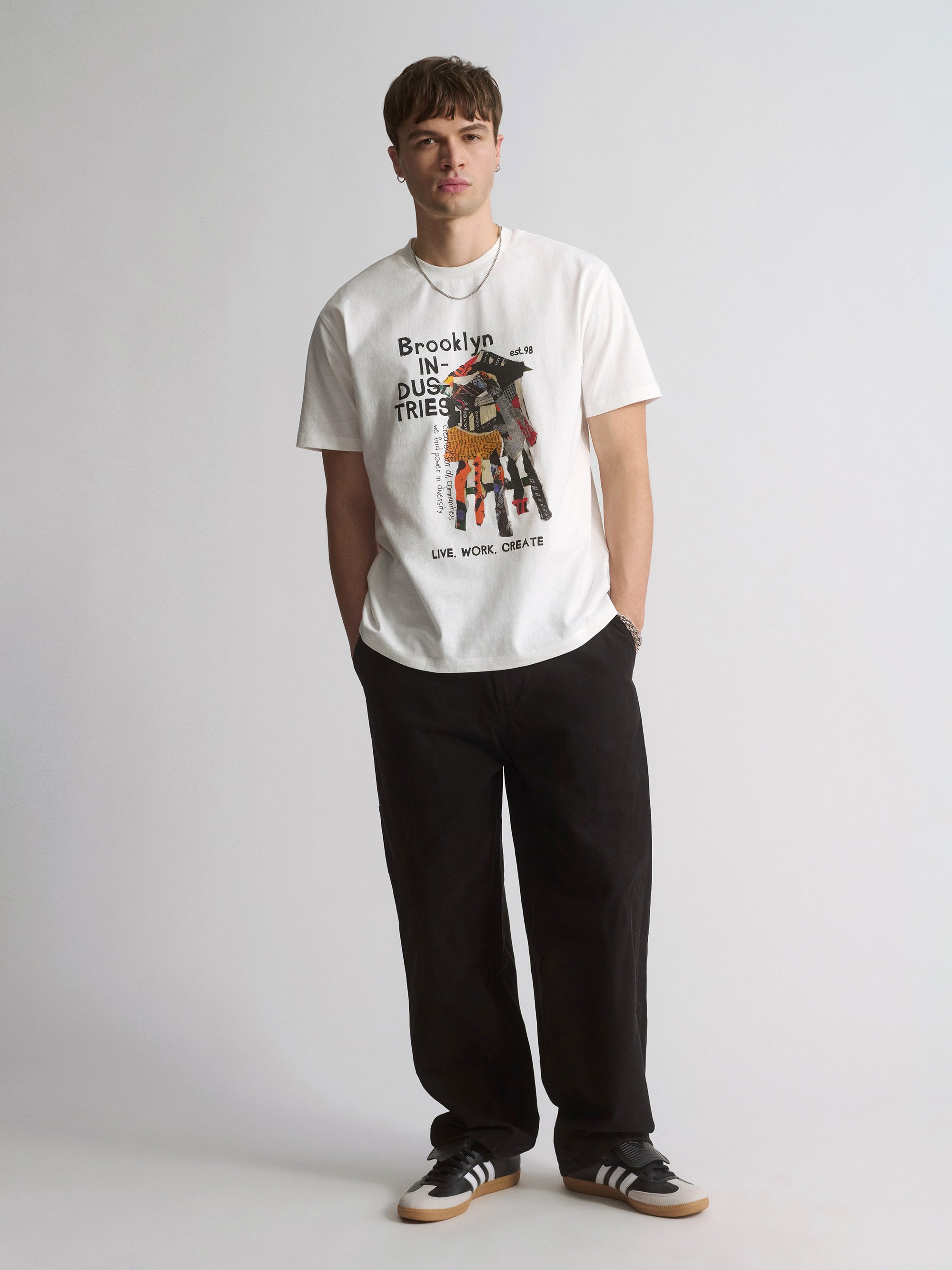 Men's Brooklyn Water Tower T-Shirt In Antique White - BROOKLYN INDUSTRIES