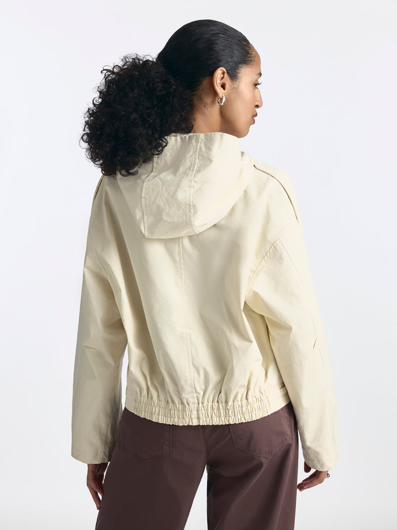 Women's Short Utility Cinch Jacket in Bone White - BROOKLYN INDUSTRIES