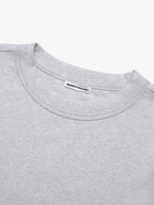 Women's Ribbed Cropped T-Shirt in Light Grey Melange