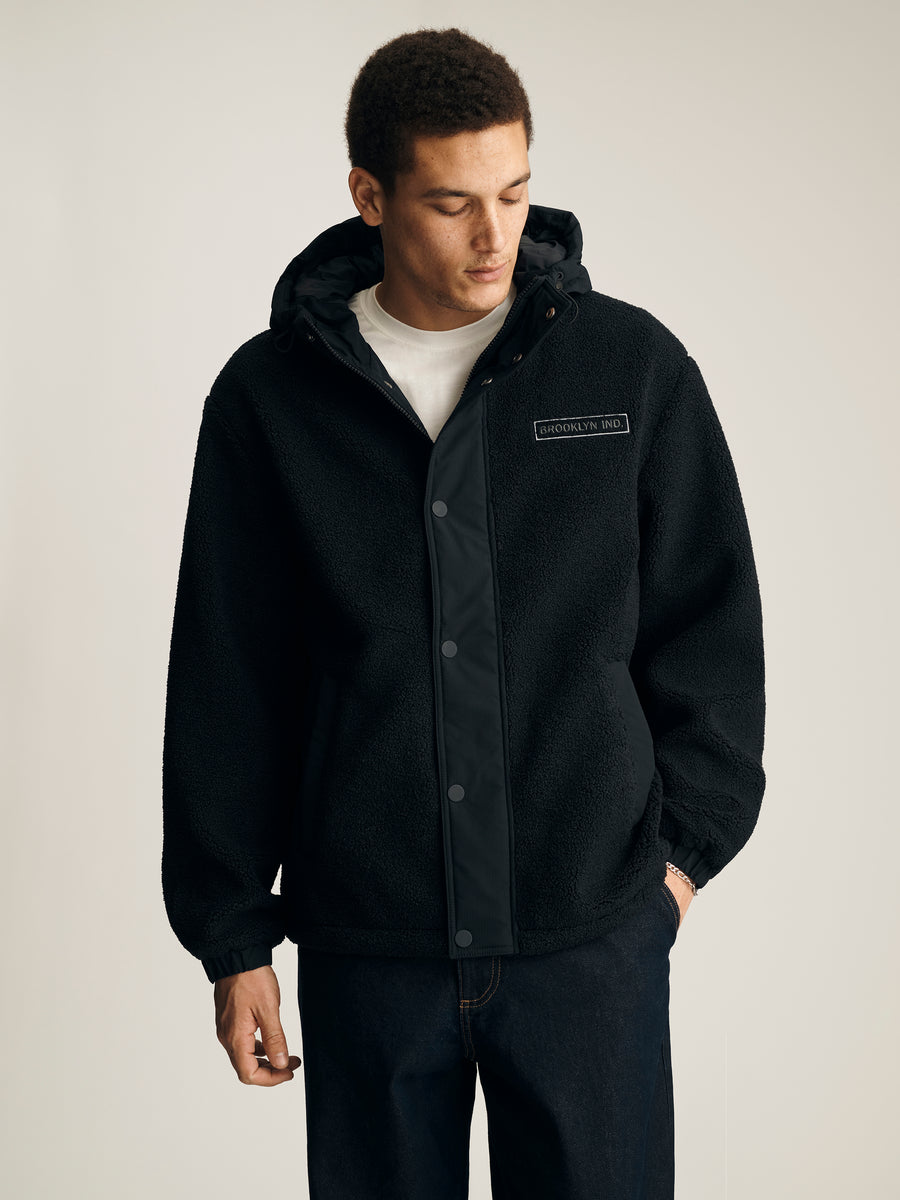 Men's Brooklyn Hooded Jacket in Anthracite - BROOKLYN INDUSTRIES