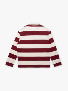 Men's Brooklyn Long Sleeve Striped Rugby T-Shirt in Biking Red Striped