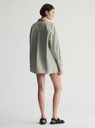 Women's Long Sleeve Shirt In Puritan Gray - BROOKLYN INDUSTRIES