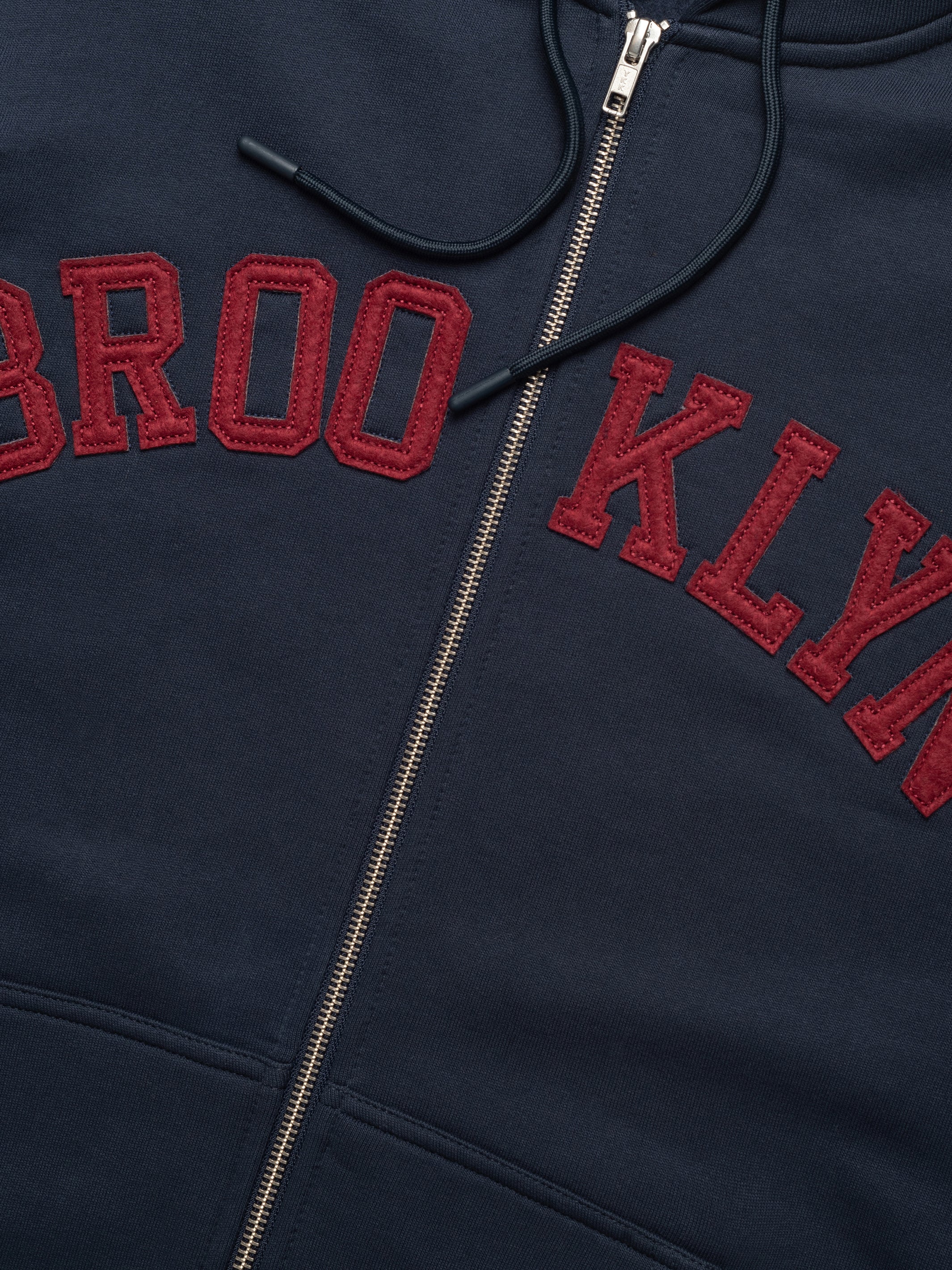 Men's Campus Zip Up Sweatshirt In Navy - BROOKLYN INDUSTRIES