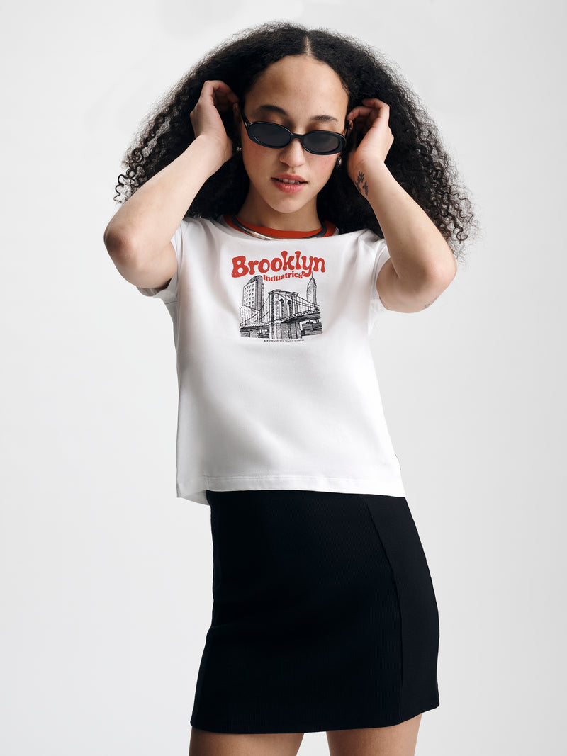 Women's Brooklyn Bridge T-Shirt in White - BROOKLYN INDUSTRIES