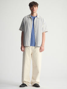 Men's Brooklyn Striped Short Sleeve Shirt In Turtledove - BROOKLYN INDUSTRIES