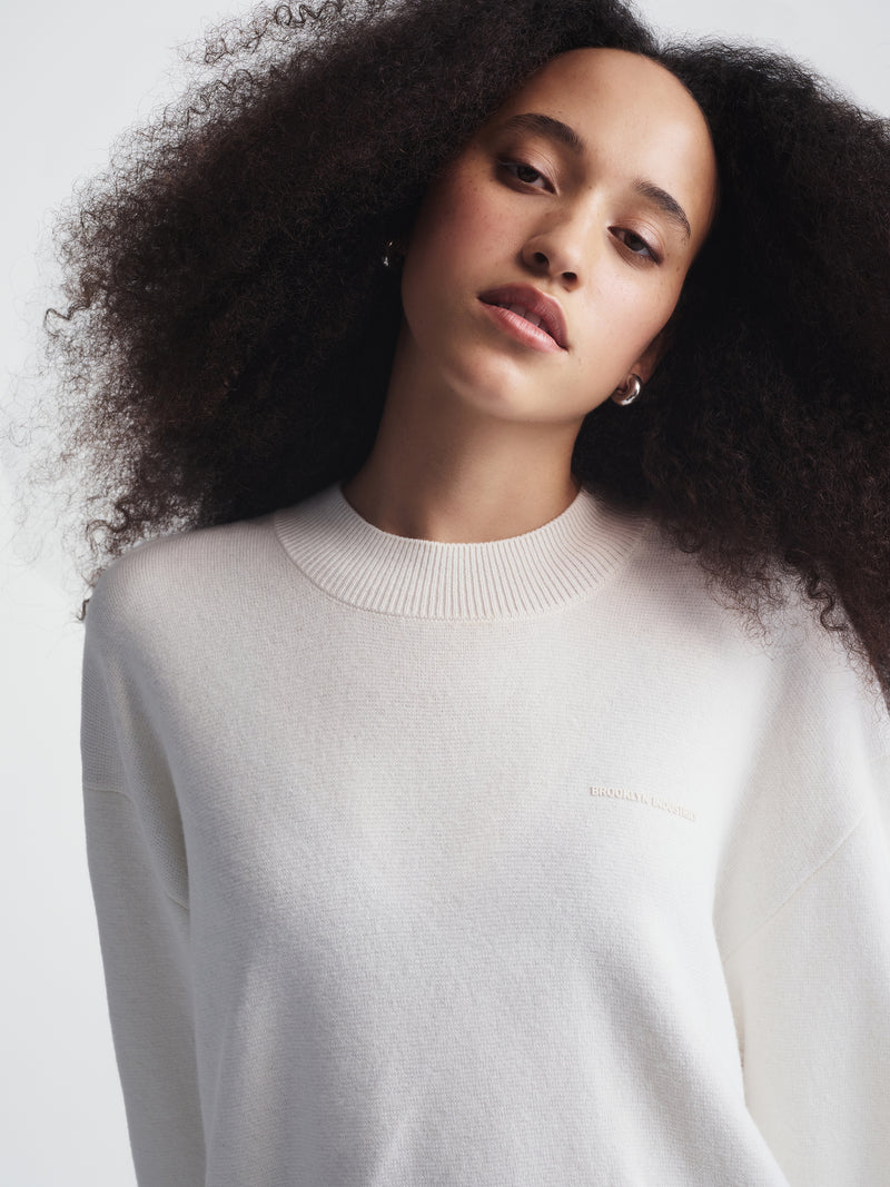 Women's Brooklyn Waffle Sweater in Antique White