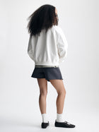 Women's Oversized Brooklyn Half Zip Sweatshirt in Antique White - BROOKLYN INDUSTRIES