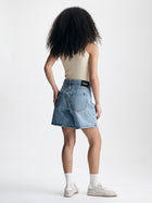 Women's Straight Leg Shorts in Bleached Everyday Denim - BROOKLYN INDUSTRIES