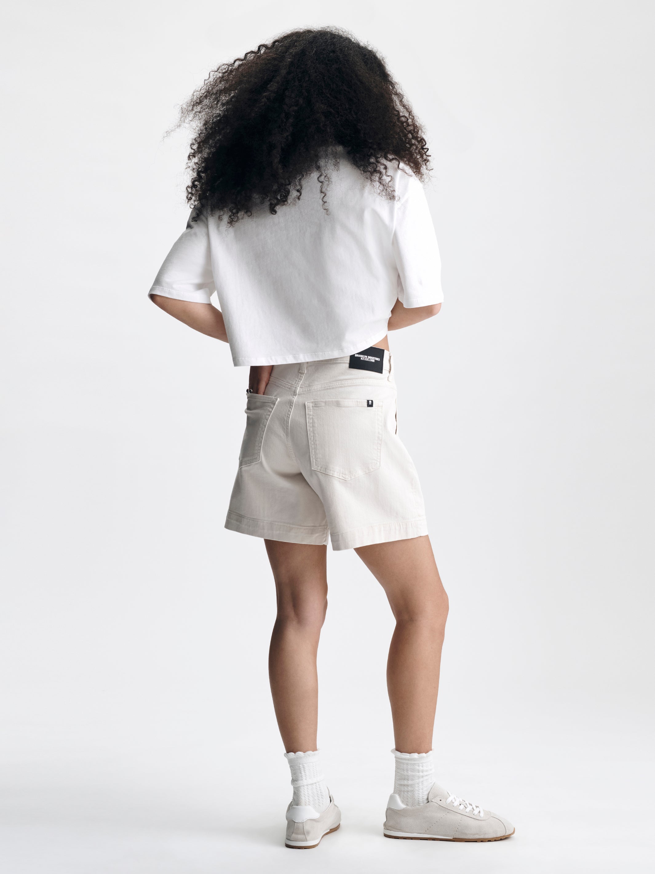 Women's Chino Shorts in Cream Colored Twill - BROOKLYN INDUSTRIES