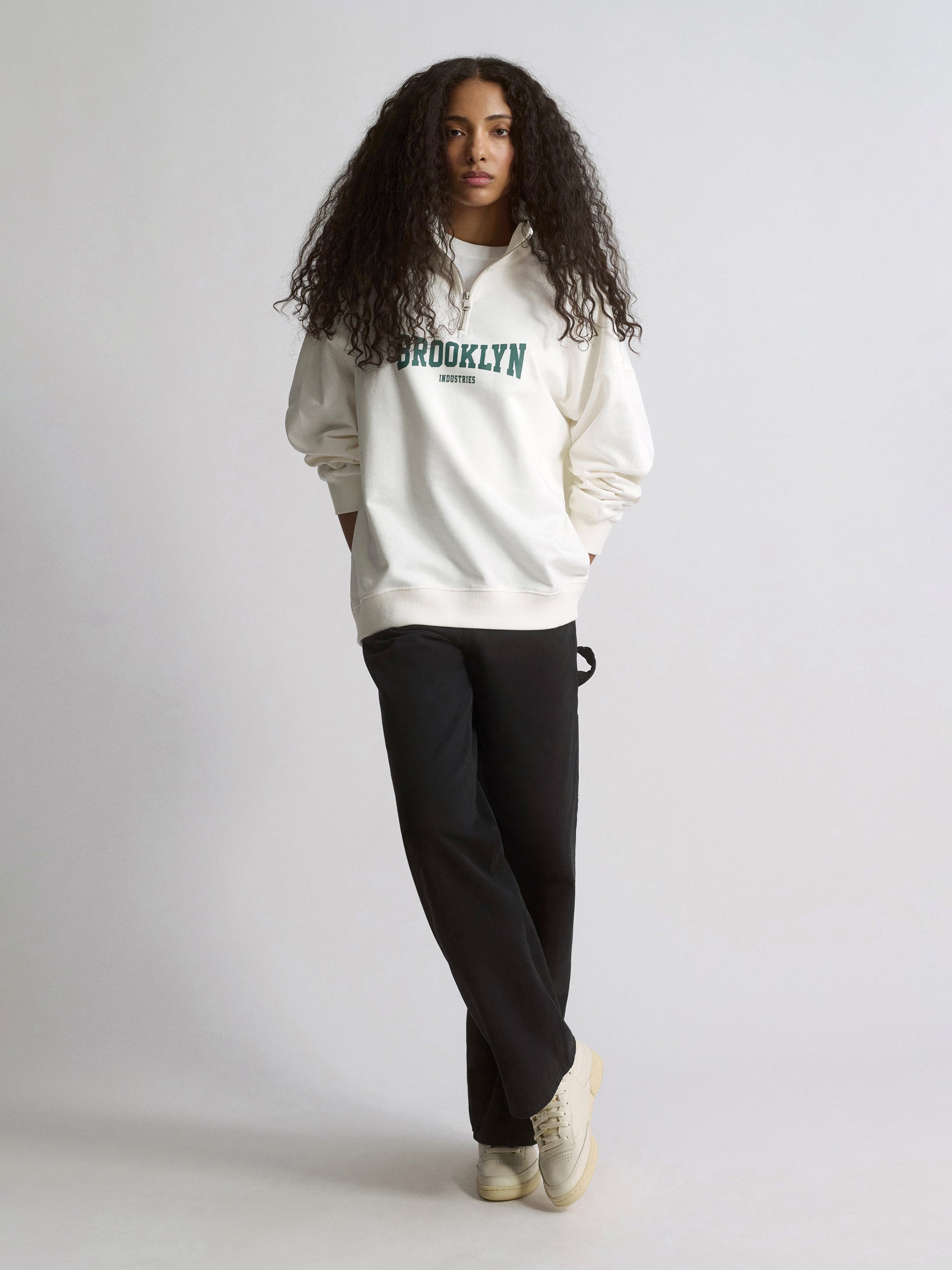 Brooklyn Industries Women's Brooklyn Oversized Half-Zip Sweatshirt
