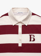 Women's Brooklyn Long Sleeve Striped Rugby T-Shirt in Biking Red Striped