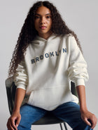 Women's Logo Hoodie In Antique White - BROOKLYN INDUSTRIES