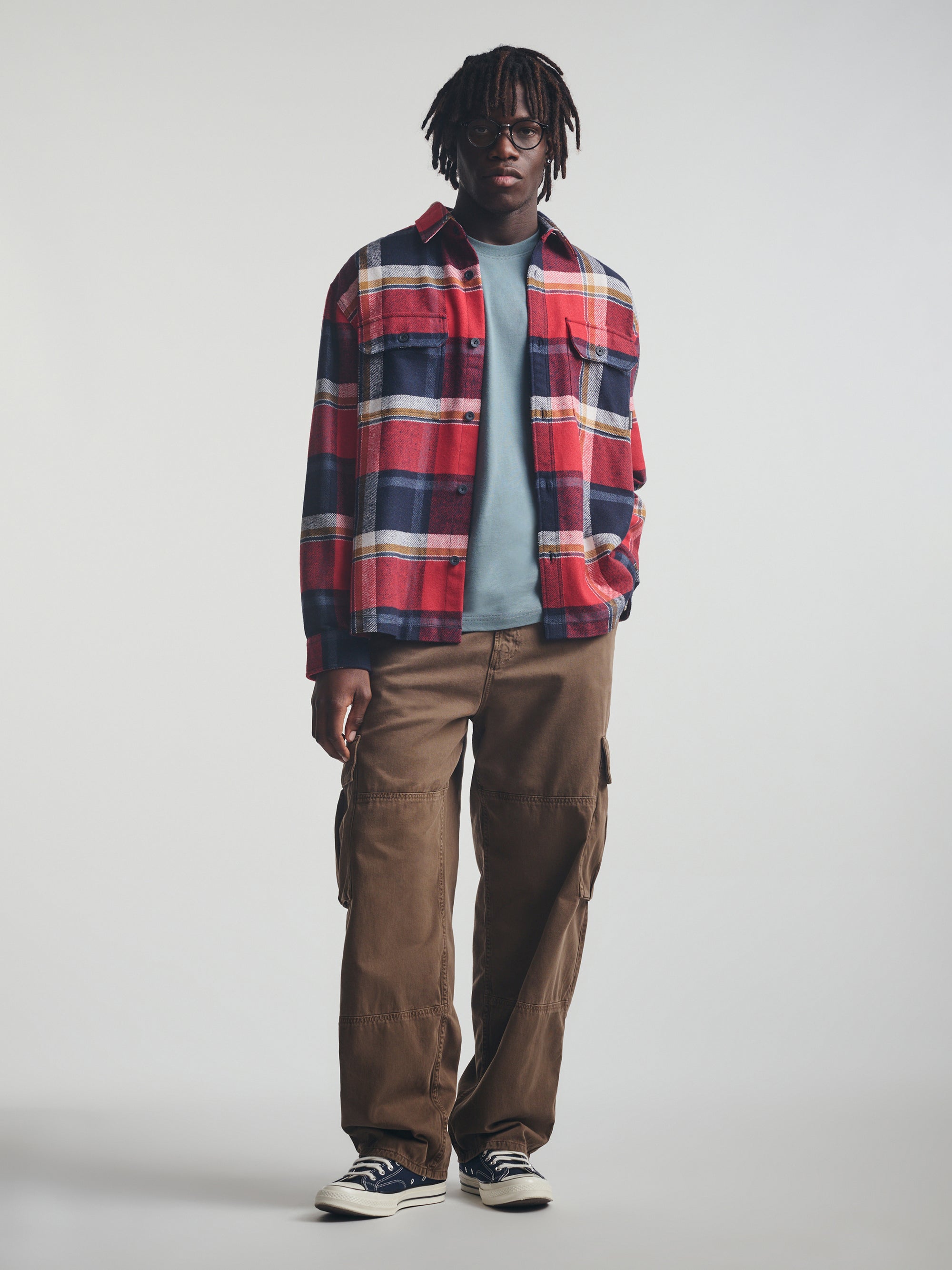 Brooklyn Industries Men's Plaid Overshirt in Red Check Brooklyn Industries Men's Plaid Overshirt in Red Check