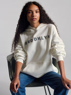 Women's Logo Hoodie In Antique White - BROOKLYN INDUSTRIES