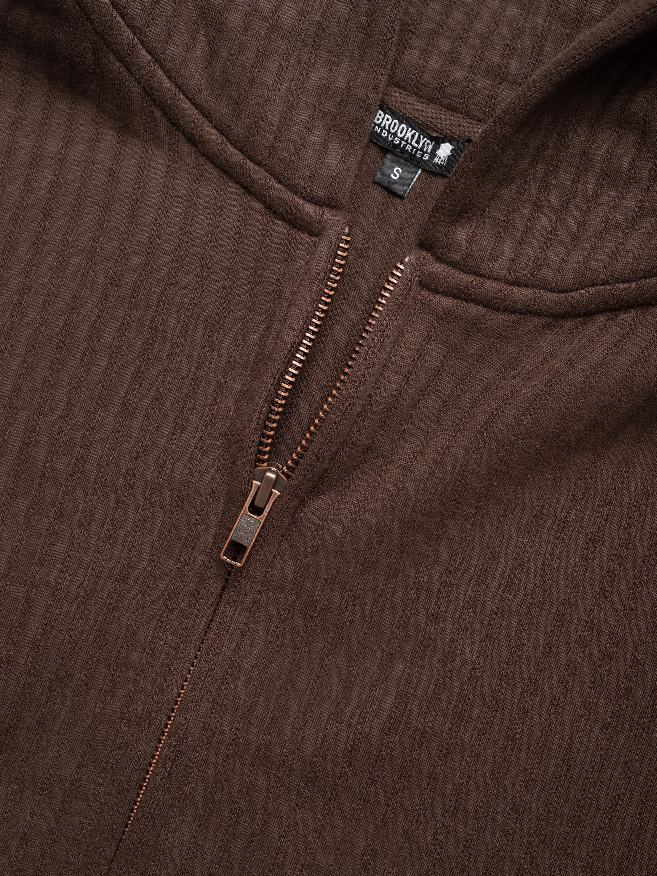 Women's Zip Up Sweatshirt In Coffee Bean - BROOKLYN INDUSTRIES