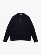 Men's Polo Sweater in Total Eclipse - BROOKLYN INDUSTRIES
