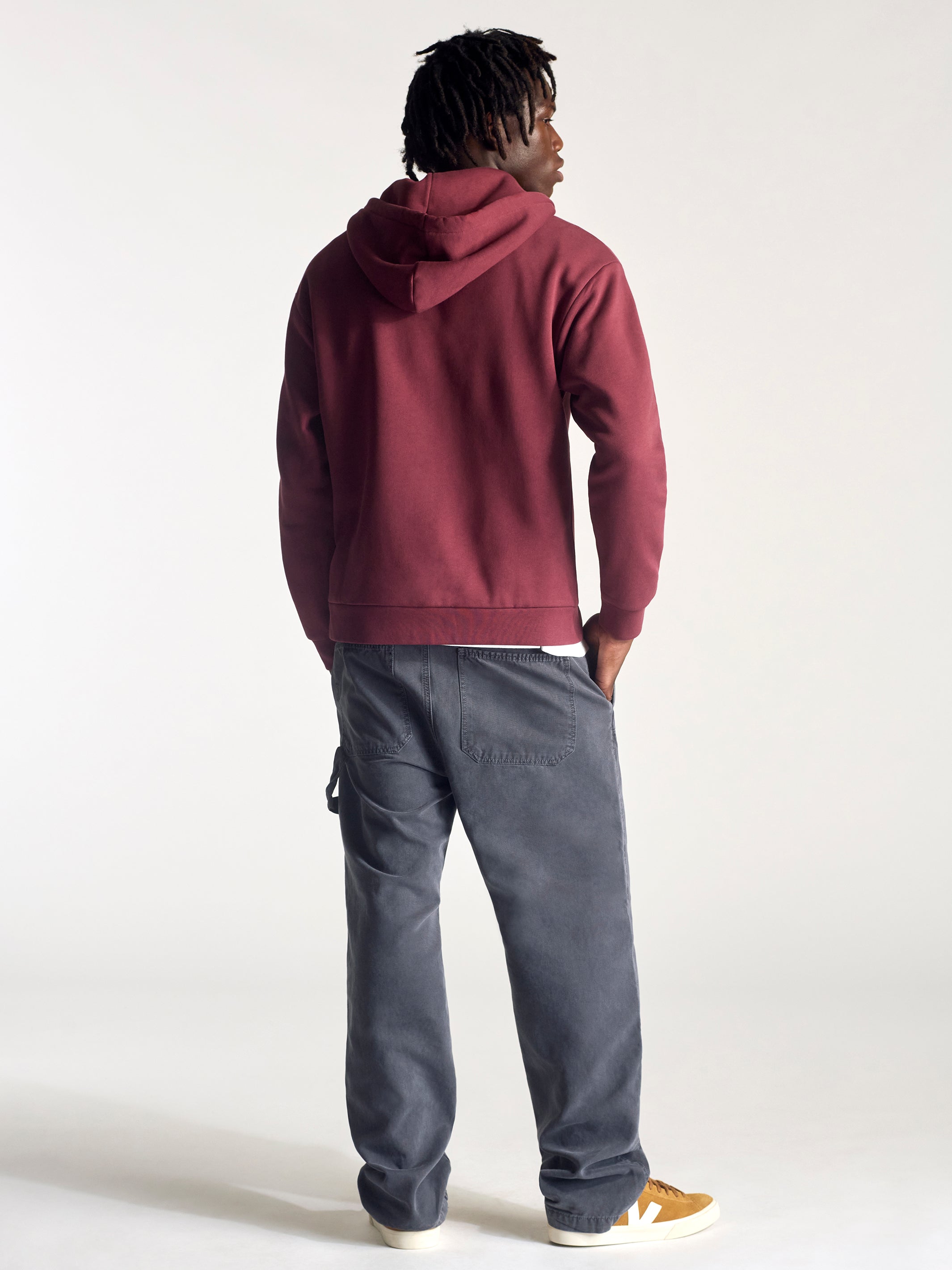 Men's Campus Zip Up Sweatshirt In Brick - BROOKLYN INDUSTRIES